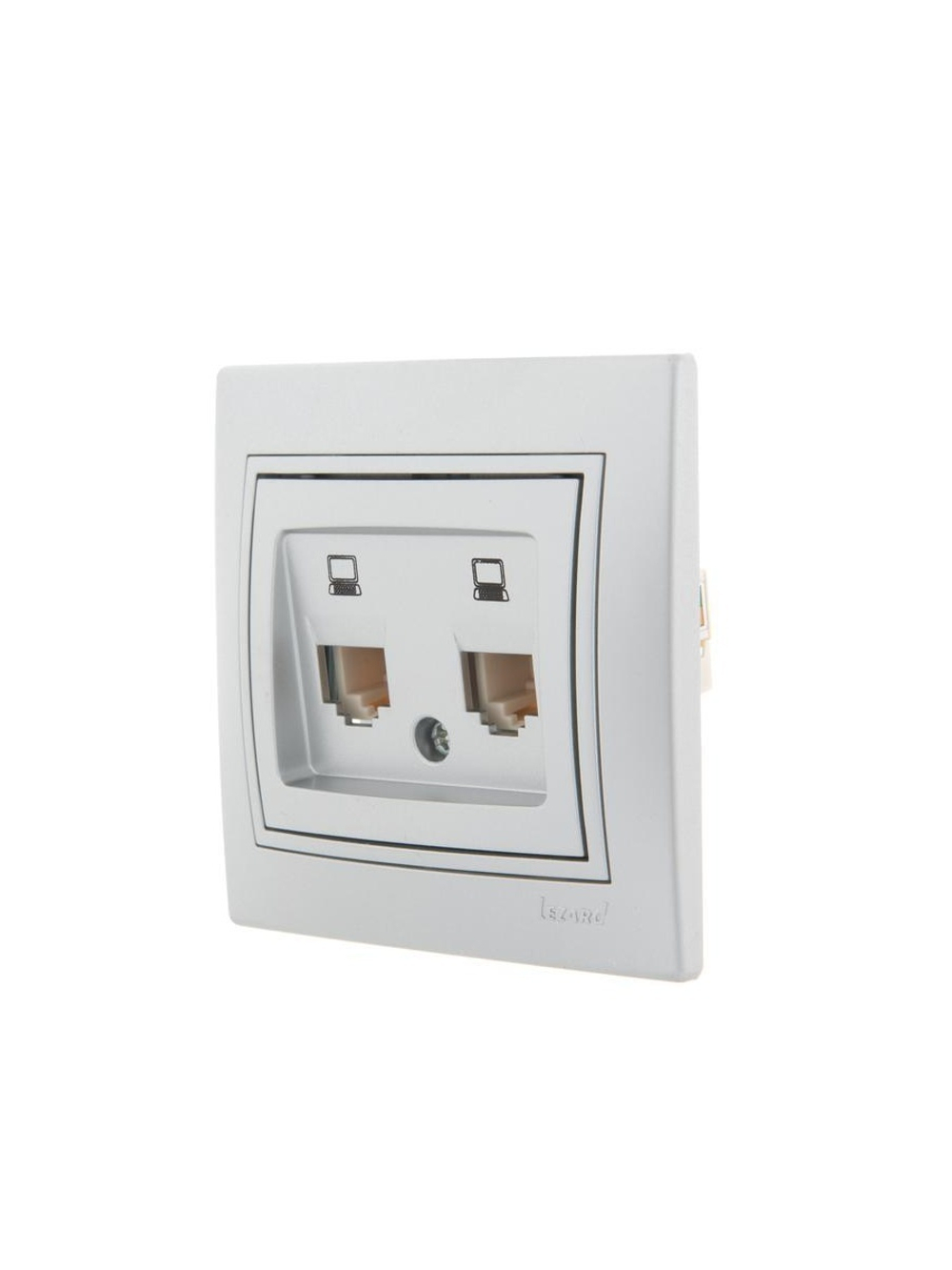 Розетка компьютерная 2-м СП Mira RJ45 сер. метал. LEZARD 701-1010-141