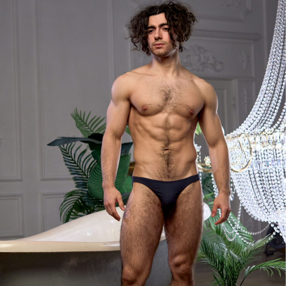 Темно-синие хлопковые трусы-слипы (Размер: XXL) (Цвет: темно-синий)