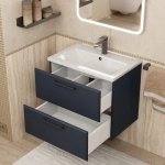 Тумба с раковиной для ванной Uperwood Foster New 60 см, подвесная, черная