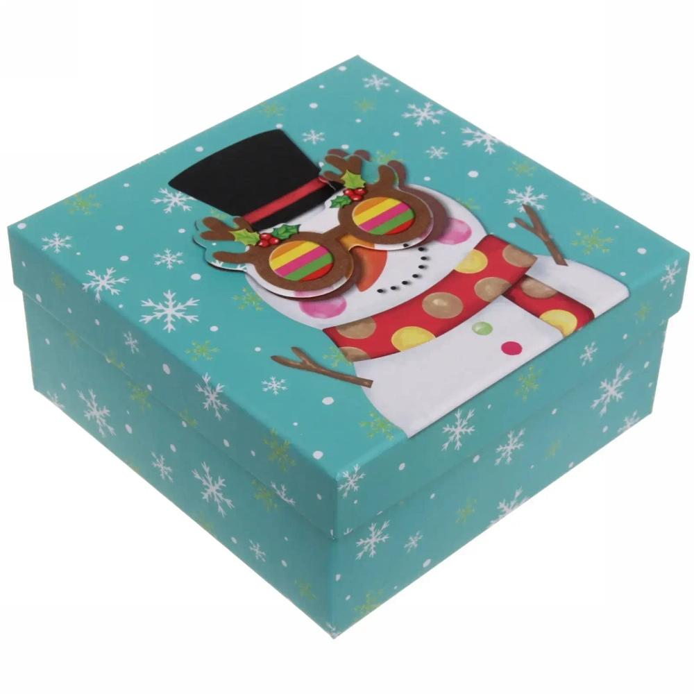 Коробка подарочная «Крутой снеговик» 20*20*9,5 см