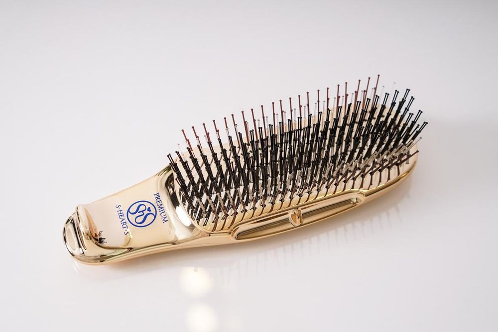 S-HEART-S Подарочный набор с расческой PREMIUM и чехлом (Золото с короткой ручкой)