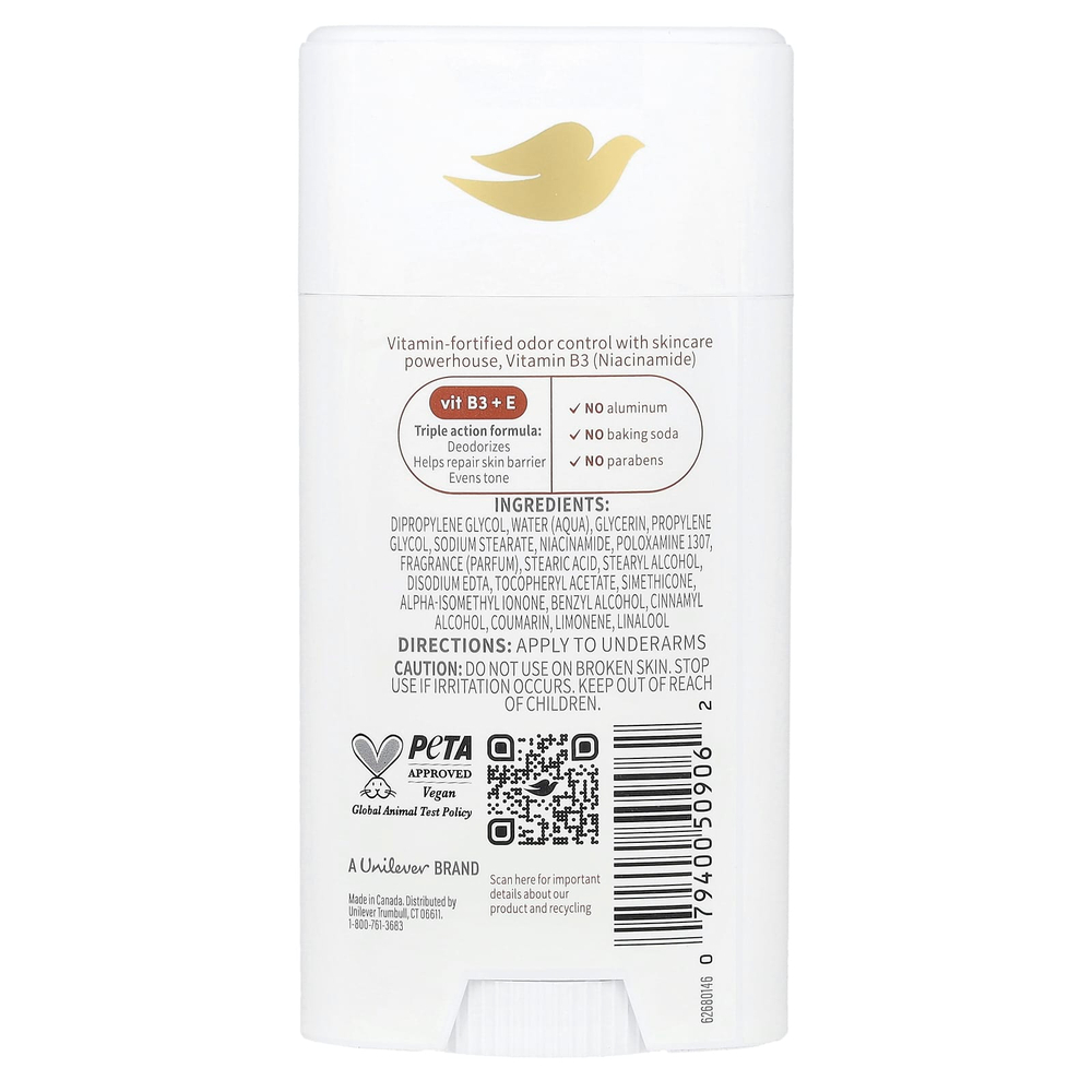 Dove, Vitamin Care + дезодорант, кокос и ши, 74 г (2,6 унции)