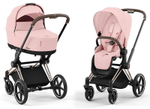 Коляска Cybex Priam IV Rosegold complete Cloud G Almond Beige Plus Base G 3 в 1 Peach Pink