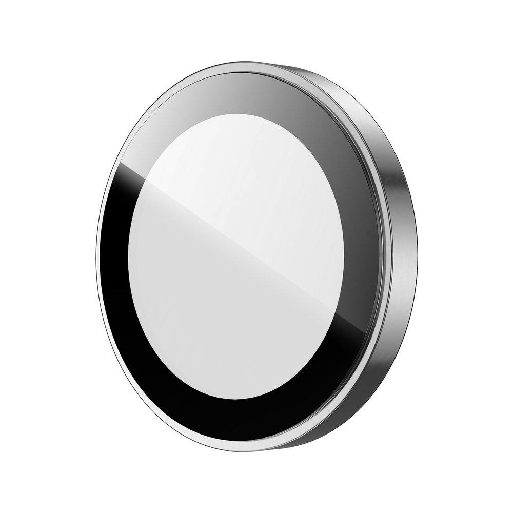 Защитное стекло на камеры с серыми (Natural Titanium) рамками из алюминия для iPhone 16 Pro и 16 Pro Max, серия HAWK Series Camera Lens Protector