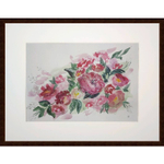 Картина авторская акварельная в паспарту 30х40 см на стену для интерьера "Розовое настроение"