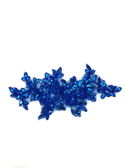 Патч с пайетками синий 22х10,5 см