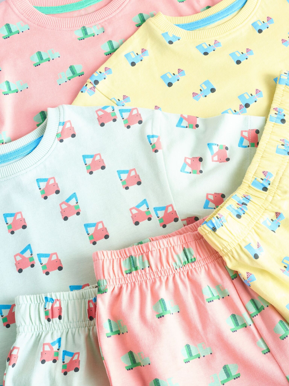 Пижама для мальчика Next AJ0-527, 3 шт., Желтый, Голубой, Розовый