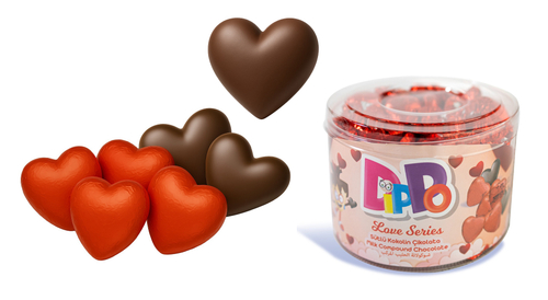 Изделие кондитерское сахаристое с содержанием какао кондитерские фигурки Dippo,(Heart)12*100*5г