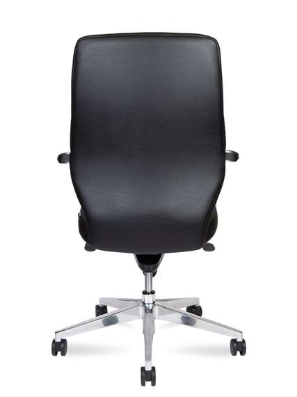 Кресло офисное Норден / Капитал LB / Capital LB  / алюминиевая  база / черная экокожа