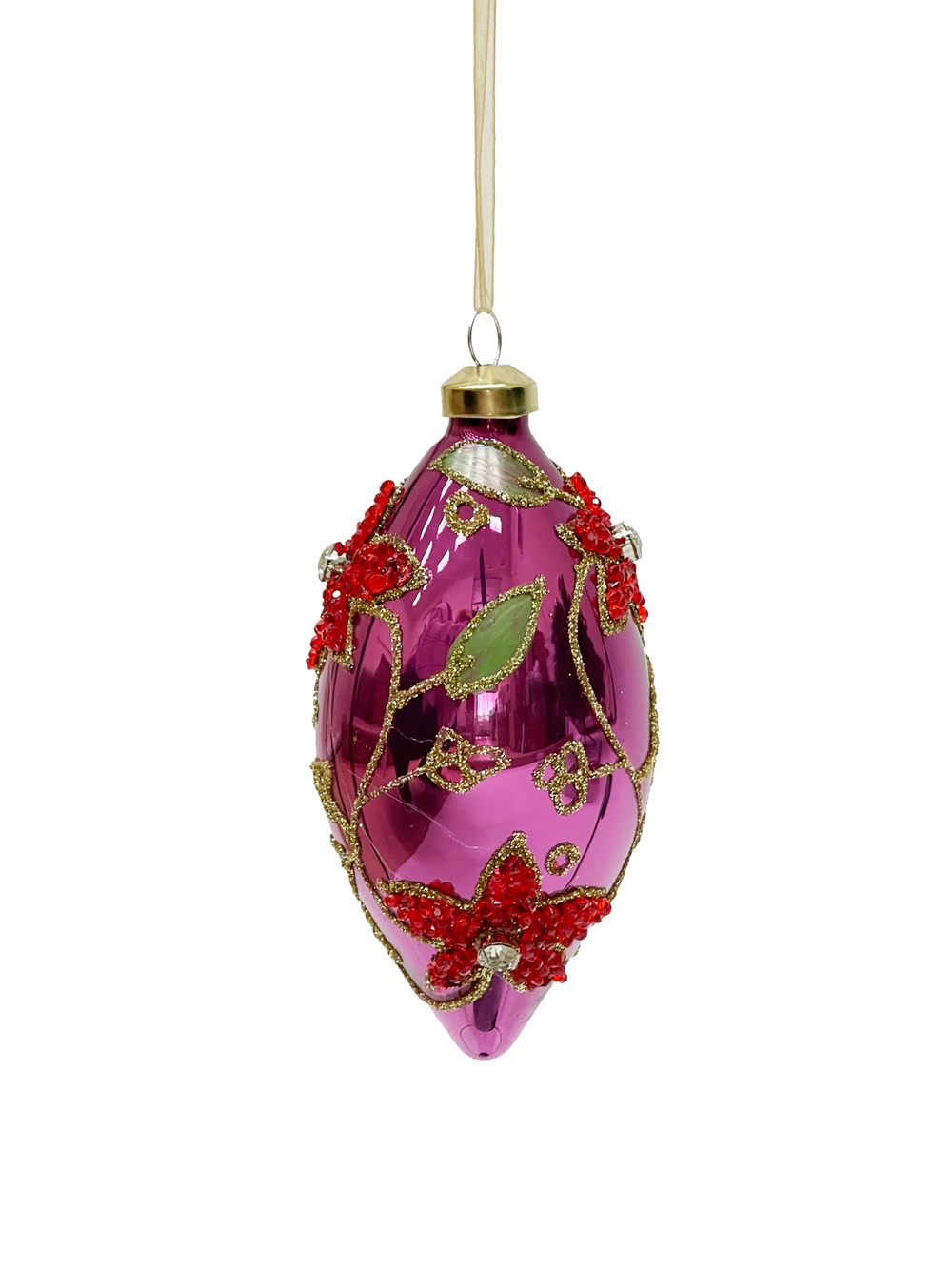 Набор елочных игрушек 8см 9шт ChristmasDeLuxe фиолетовый с цветочным орнаментом