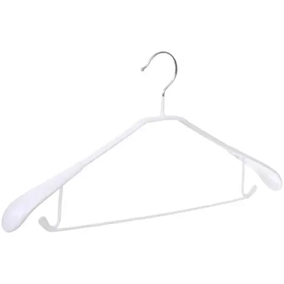 Плечики металлические антискользящие с полимерным покрытием «ДОМания», цвет белый, 44см (лейбл)✦