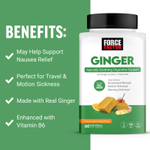 Force Factor, Gentle Ginger ™, мед и лимон, 60 жевательных таблеток