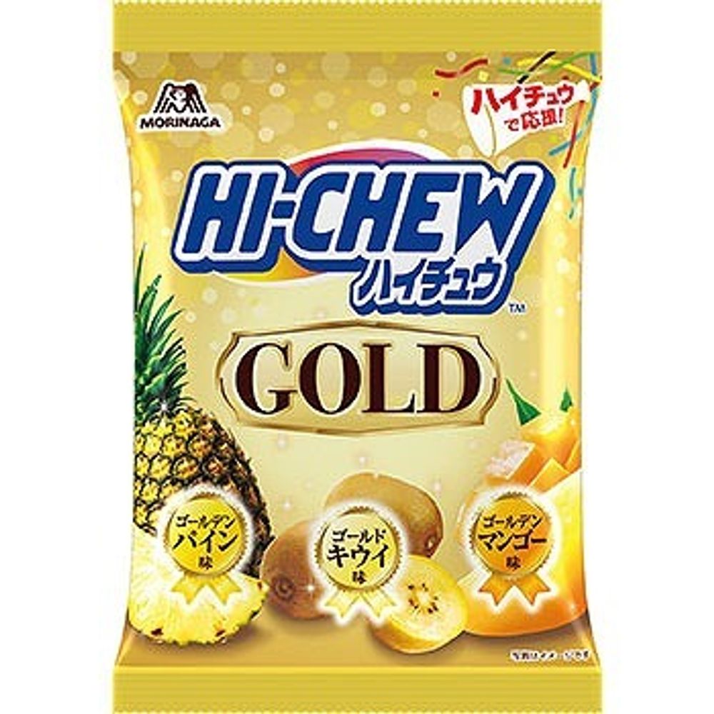 Конфеты жевательные Hi-Chew Голд ассорти (ананас, киви, манго), Morinaga, 68г