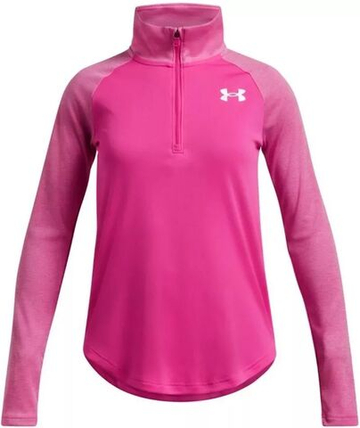 Футболка для девочки теннисная Under Armour Girls' UA Tech Graphic 1/2 Zip - Розовый