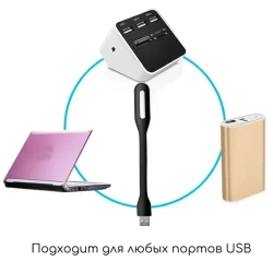 LED лампа для клавиатуры TESTIFIC, Светодиодный USB светильник для ноутбука, USB ночник 2 шт., черный