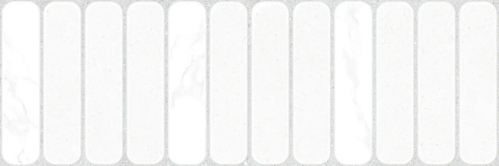 Настенная плитка Alma Ceramica TWU3090AMT37R Amarant 30x90 белая матовая под камень / под мозаику
