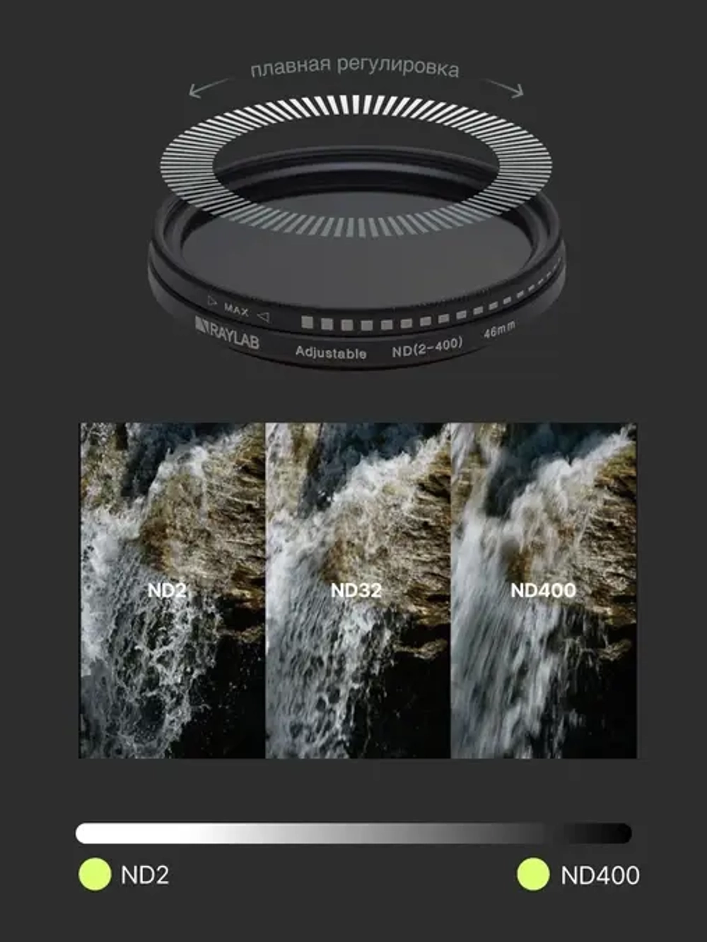 Фильтр нейтральный RayLab ND2-400 46mm
