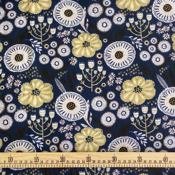 ПОЛНОЧНЫЕ ЦВЕТЫ #1 100% хлопок Handmade Fabrics 2