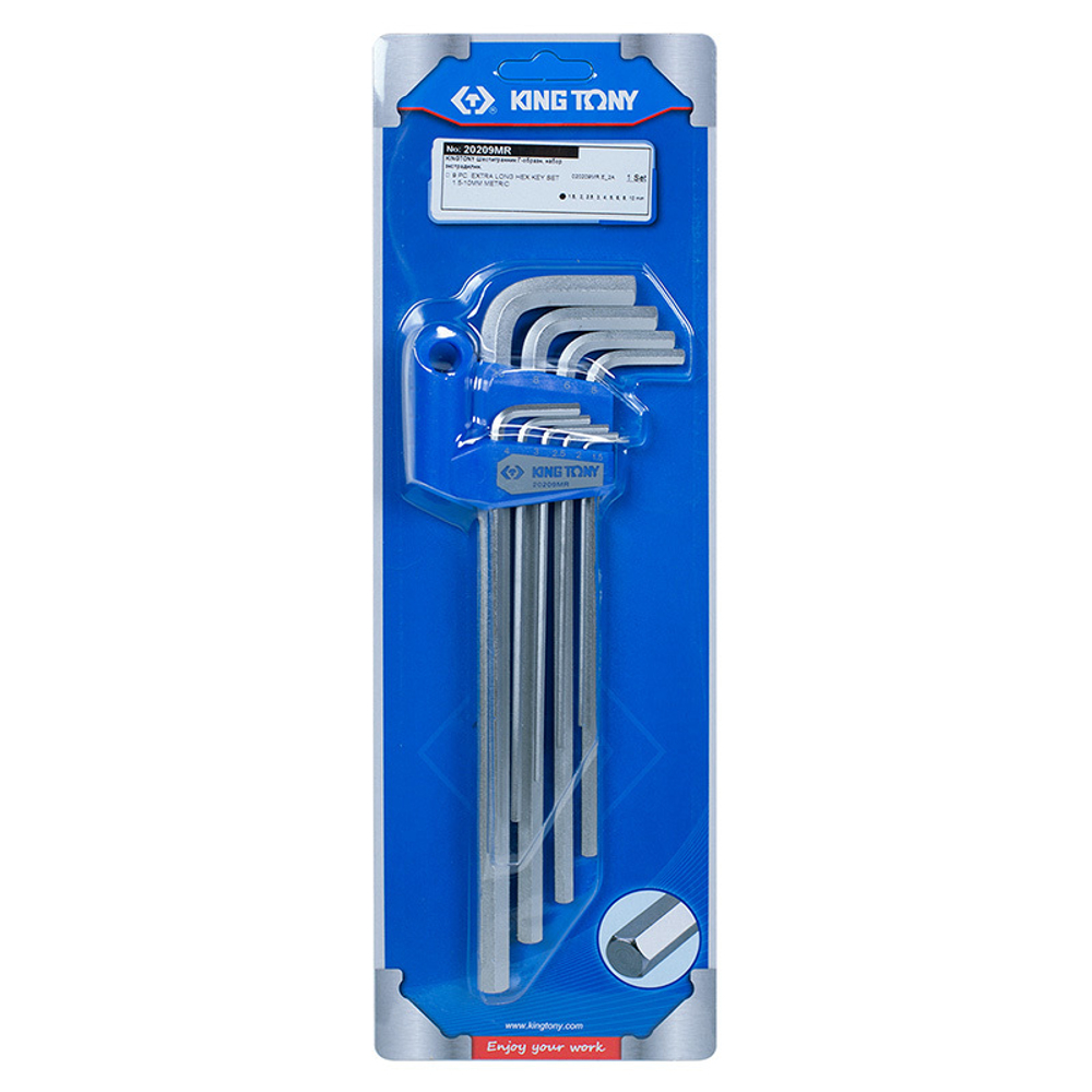 Набор Г-образных шестигранников 1,5-10 мм, 9 предметов KING TONY 20209MR