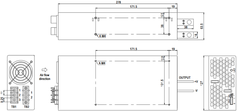 Преобразователь AC-DC сетевой Mean Well SE-1000-12