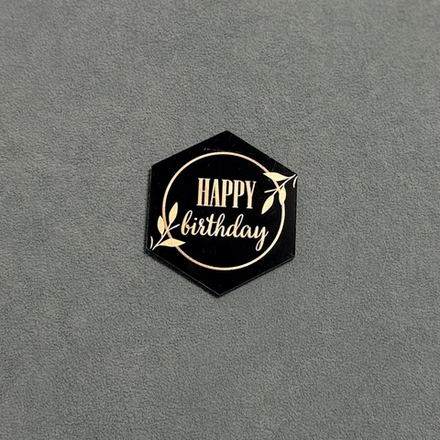 Декор акриловый "Happy Brithay" многогранник черный 5-4,3 см (1 шт)