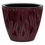 Кашпо для цветов пластиковое 4,5л d-21,5 см «Вдохновение» Бордо/чёрный
