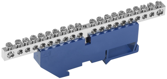 Шина N "ноль" на DIN-изоляторе с никелевым покрытием ШНИ-6х9-20-Д-С IEK