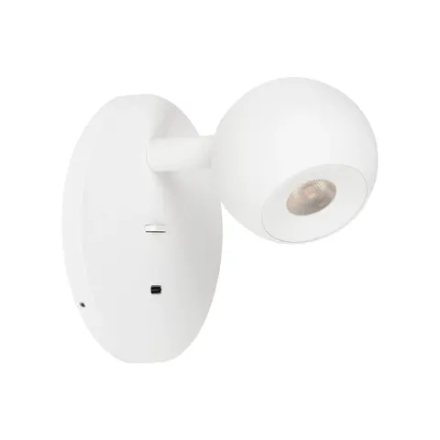 Светильник SP-OTTORI-WALL-CHARGE-6W Warm3000 (WH, 30 deg, 230V, USB-C) (Arlight, IP20 Металл, 3 года) 058477