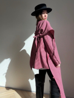 Жакет двубортный малиновый из шерсти