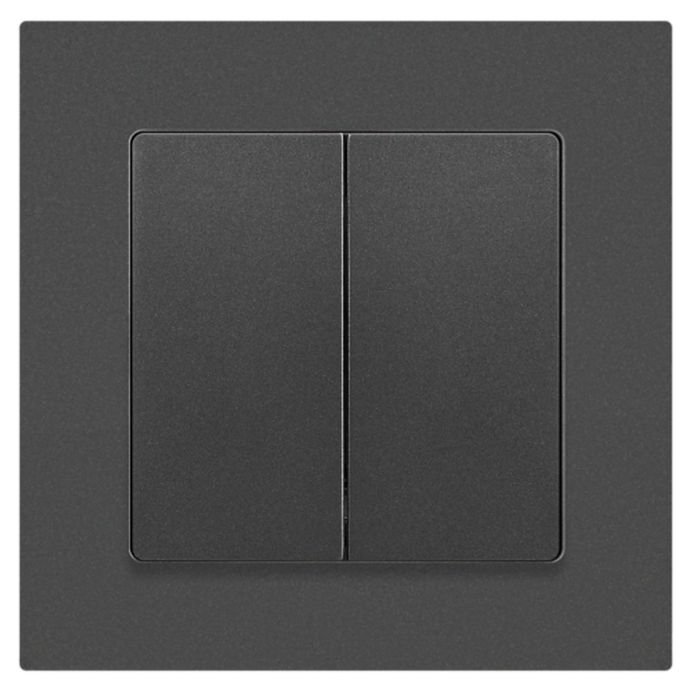 Переключатель Intro Accent 6-107-07 двойной, 10А-250В, IP20, СУ, AL/CU, графит