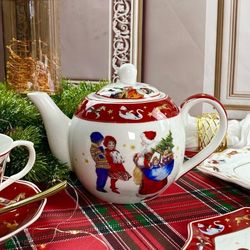 Lenardi 305-203 Чайник заварочный 750 мл НОВЫЙ ГОД в под.уп.(х24)Фарфор