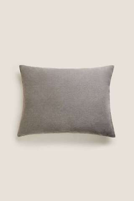 ZARA HOME ЛЬНЯНОЙ ЧЕХОЛ ДЛЯ ДЕКОРАТИВНОЙ ПОДУШКИ XXL, ТЕМНО-СЕРЫЙ