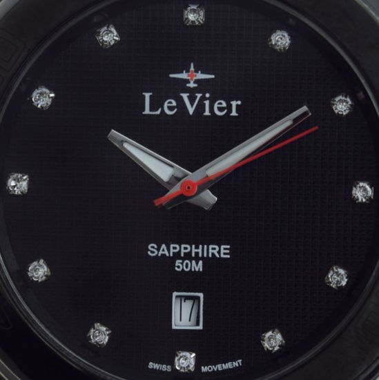 LeVier L 7518 M Bl крупные мужские французские наручные часы из Керамики