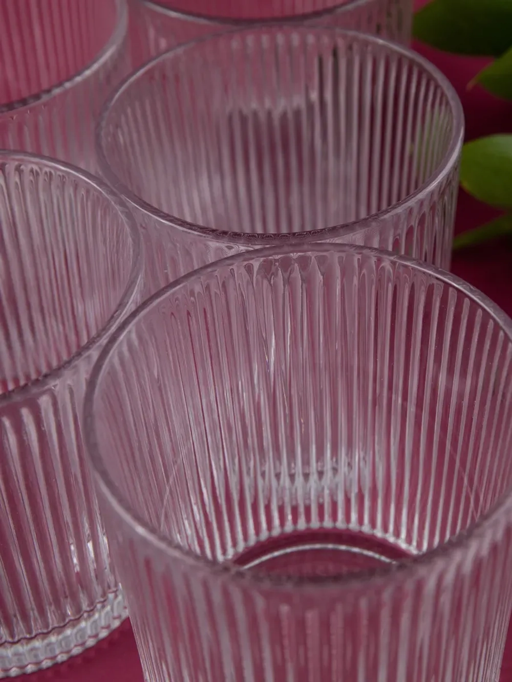 Набор ребристых бокалов для виски, 350 мл. 6 шт. Прозрачные