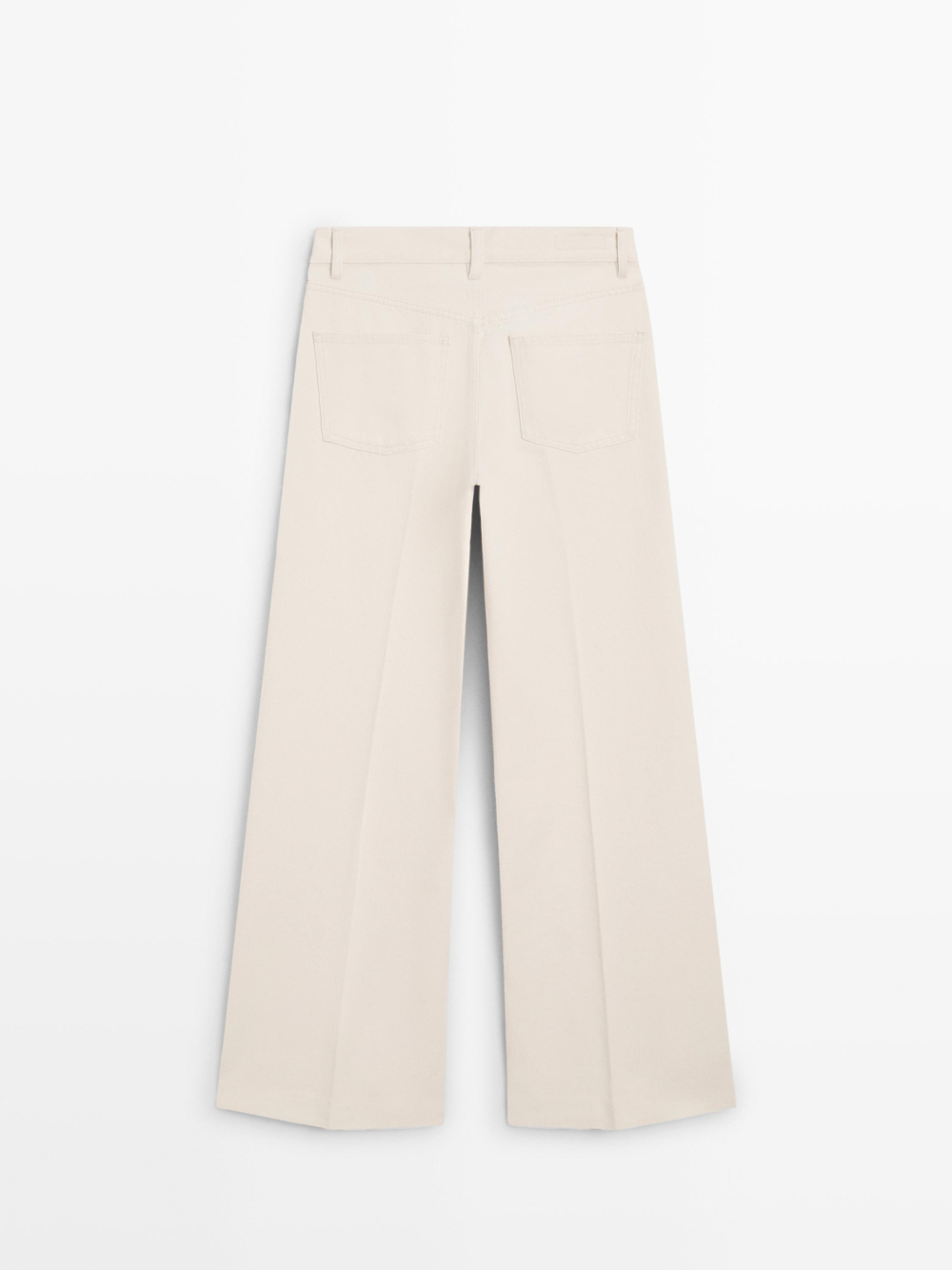 Massimo Dutti Джинсы-палаццо с высокой талией, кремовый