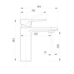 Смеситель для раковины 35к ПРОФСАН ПСМ-400-5 "400" литой, п/шпильку, ХРОМ