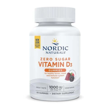 Zero Sugar Vitamin D3 1000IU 60 жевательных таблеток Nordic Naturals