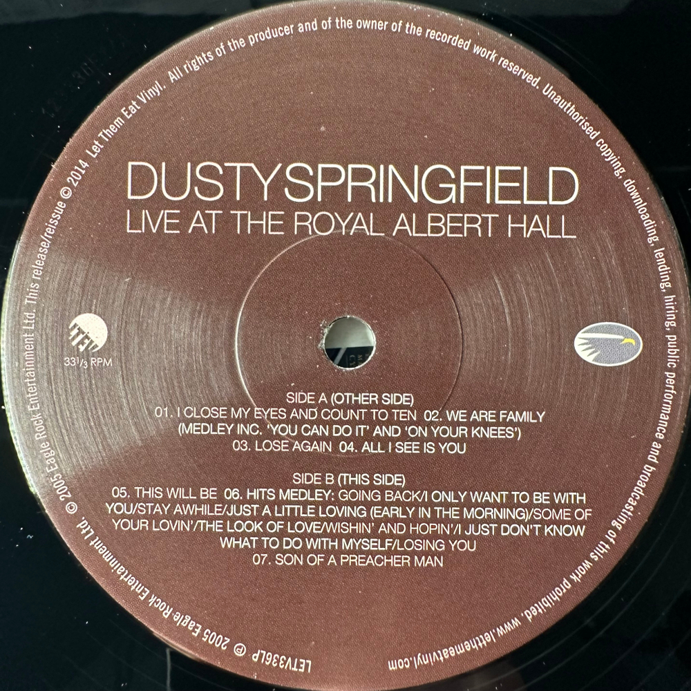 Dusty Springfield ‎– Live At The Royal Albert Hall 2LP (Европа 2014г.)