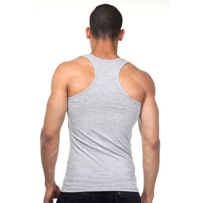 Серая меланжевая хлопковая майка-борцовка (Размер: XL) (Цвет: серый)