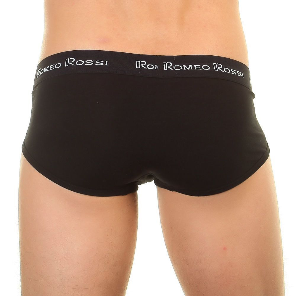 Мужские трусы-брифы с низкой посадкой и черной резинкой (Размер: 4X) (Цвет: белый)