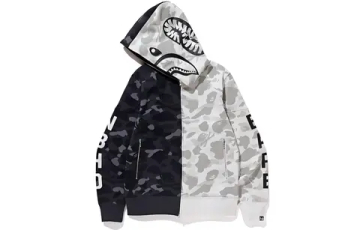 A Bathing Ape X Neighborhood Split Camo Shark Full Zip Худи