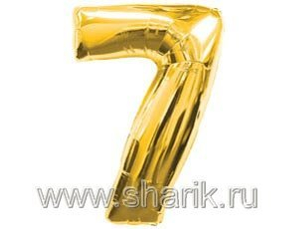 Шар фольга 40" "Цифры" 0 - 9 (101 см) золото