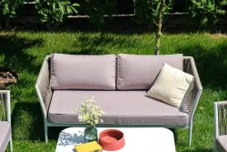 "Касабланка" лаунж-зона плетеная из роупа 4-местная, цвет серо-коричневый