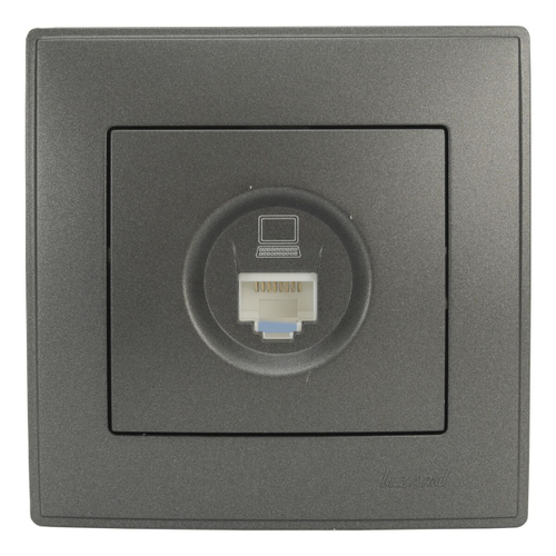 LESYA 705 4141 139 Розетка компьютерная черный графит матовый
