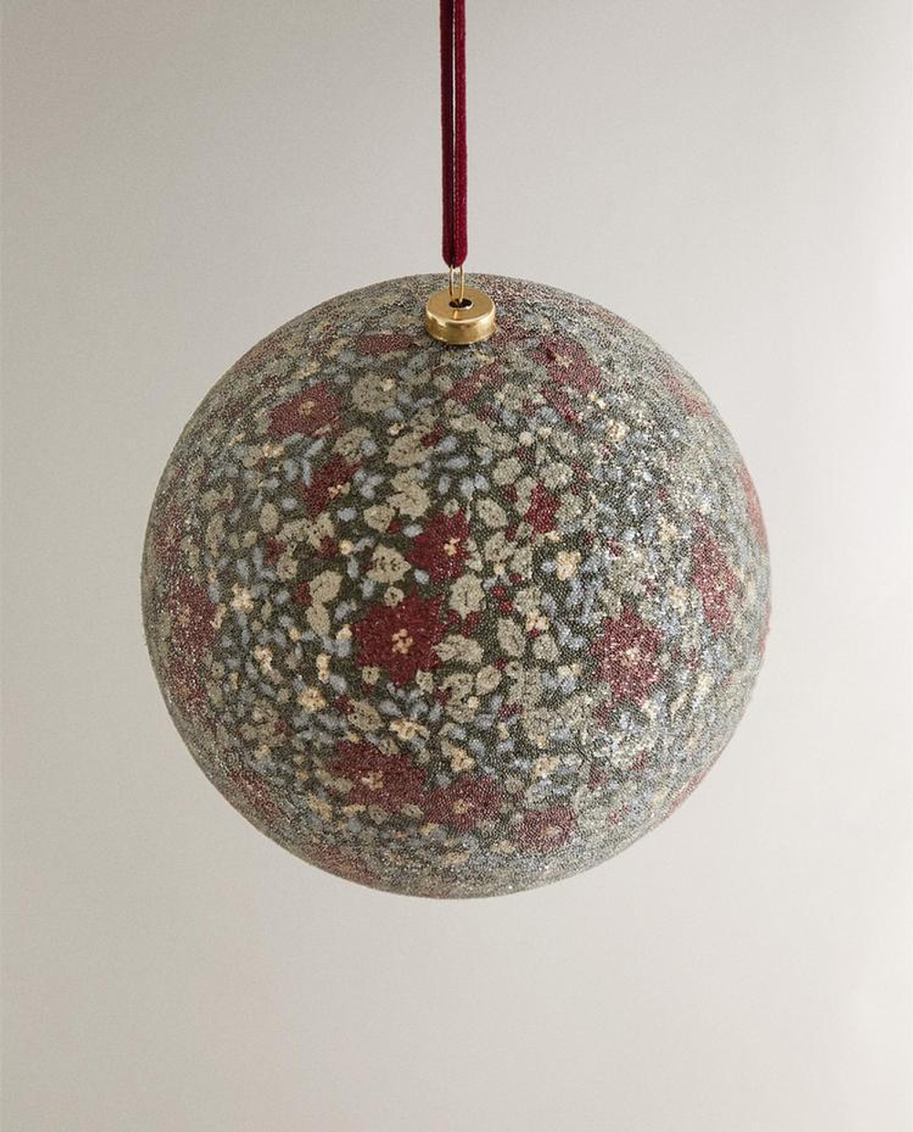 ZARA HOME ЁЛОЧНОЕ УКРАШЕНИЕ "ШАР С ЦВЕТОЧНЫМИ УЗОРАМИ, РАЗНОЦВЕТНЫЙ