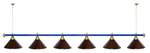 Лампа STARTBILLIARDS 6 пл. (плафоны зеленые,штанга золотая,фурнитура золото)