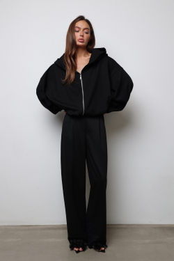 Худи черное с надписью 2SIDES