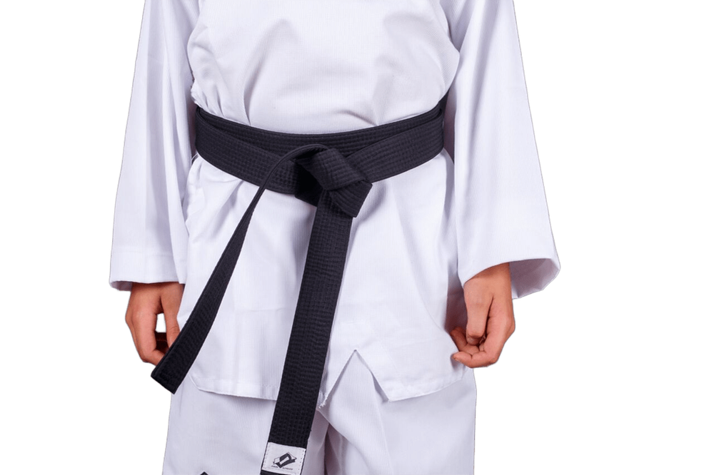 Пояс для тхэквондо ProfSport Премиум с вышивкой черно-красный