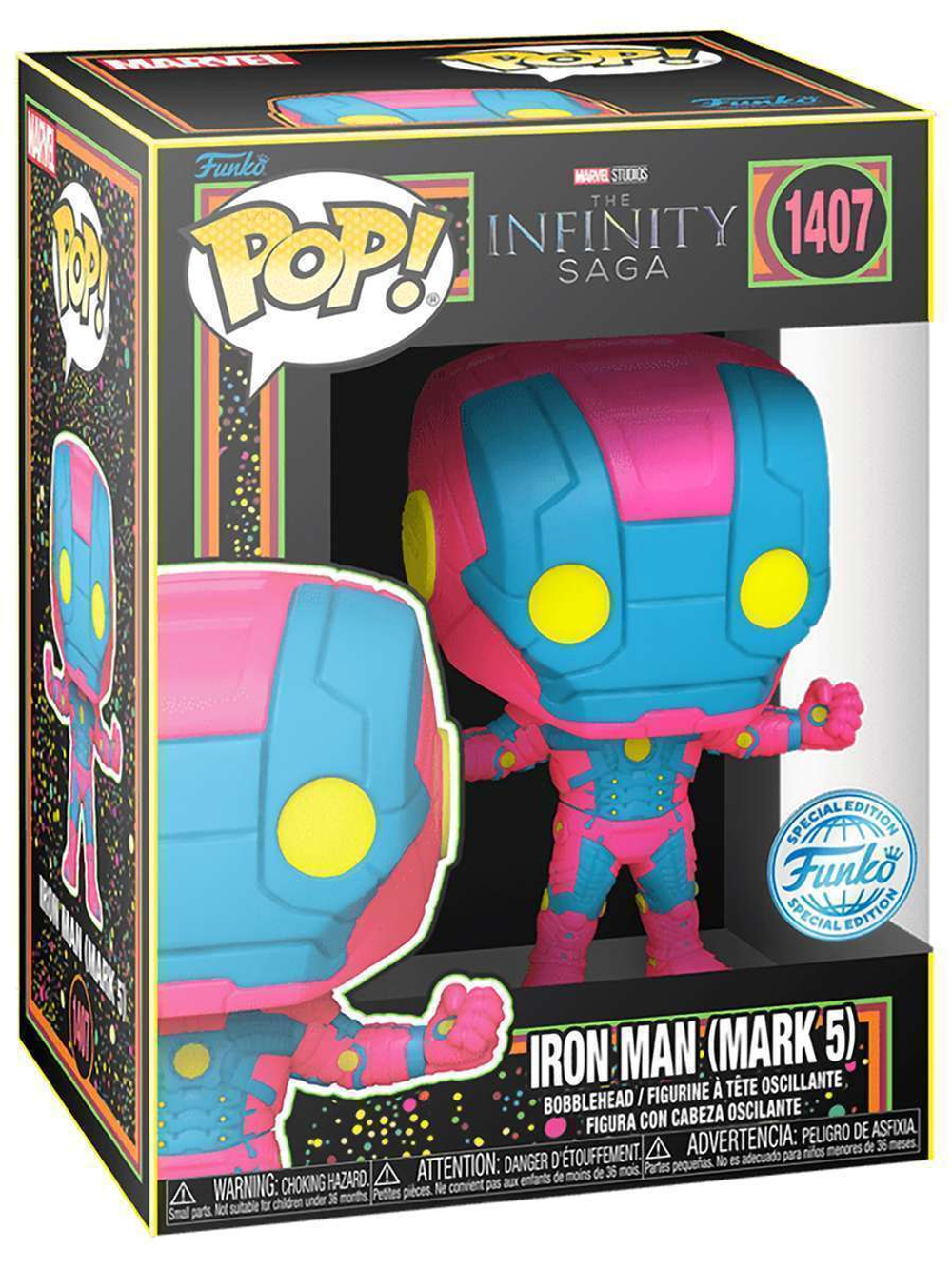 Фигурка Funko POP! Bobble Marvel Infinity Saga Iron Man Mark 5 (BLKLT) (Exc) (1407) 82378