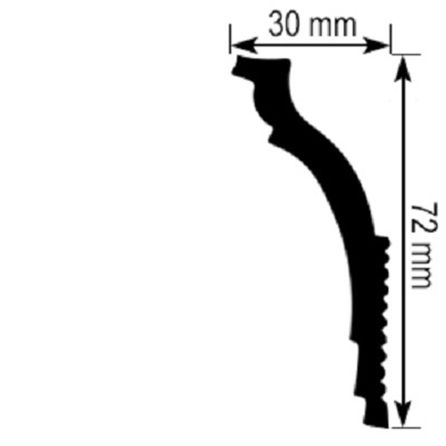 Плинтус потолочный 72*30мм "KD" N-80 (для натяжных) 2м